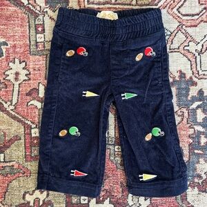 TBBC Navy Corduroy Football & Pennant Pull-On Pants